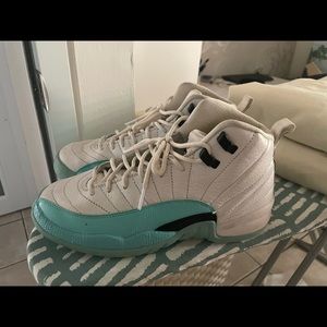 Turquoise and White Jordans